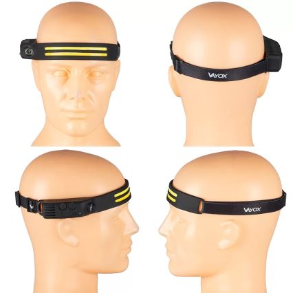 Luz de cabeça regulável com sensor 3xLED/5V IP44 300 brilhante 1200 mAh