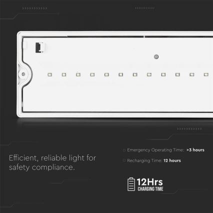Luz de Emergência LED EMERGENCY EXIT LED/3W/230V IP65 6000K 1200mAh