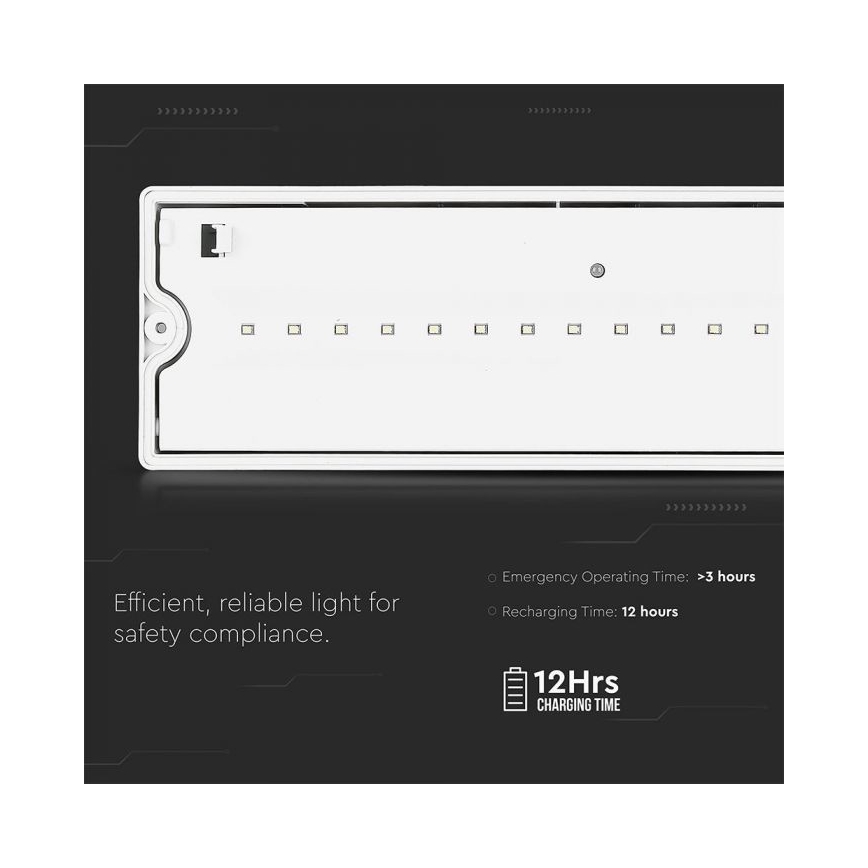 Luz de Emergência LED EMERGENCY EXIT LED/3W/230V IP65 6000K 1200mAh