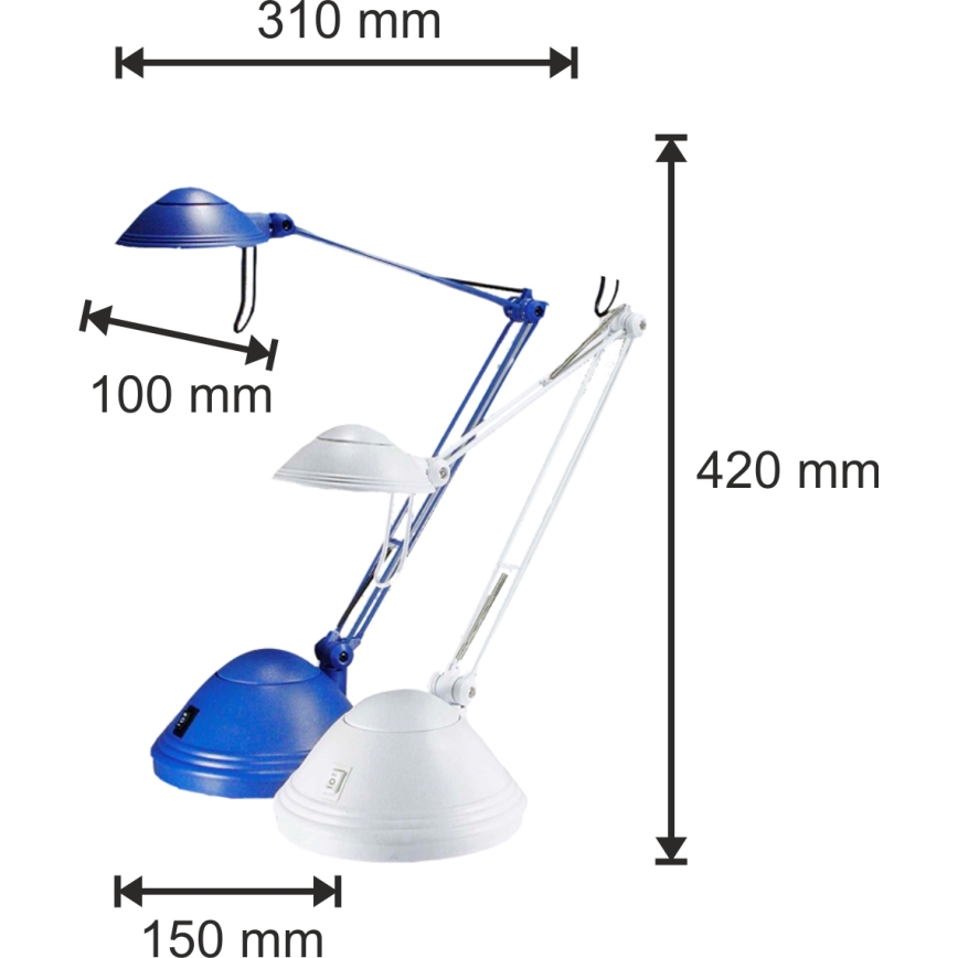 Luz de mesa com regulação ELA 1xGY6,35/50W/230V/12V AZUL