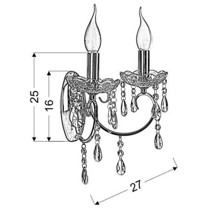 Luz de parede AURORA 2xE14/40W/230V