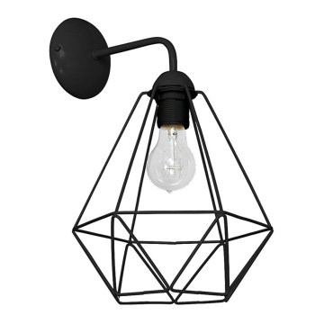 Luz de parede BASKET 1xE27/60W/230V preto antigo