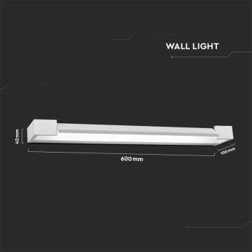 Luz de parede de casa de banho LED 1xLED/18W/230V 3000K branco IP44
