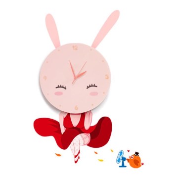 Luz de parede de criança LED s hodinami LED/1W/3xAAA lebre