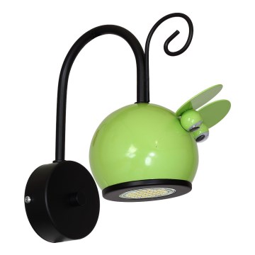 Luz de parede de criança MOUSE 1xGU10/40W/230V verde