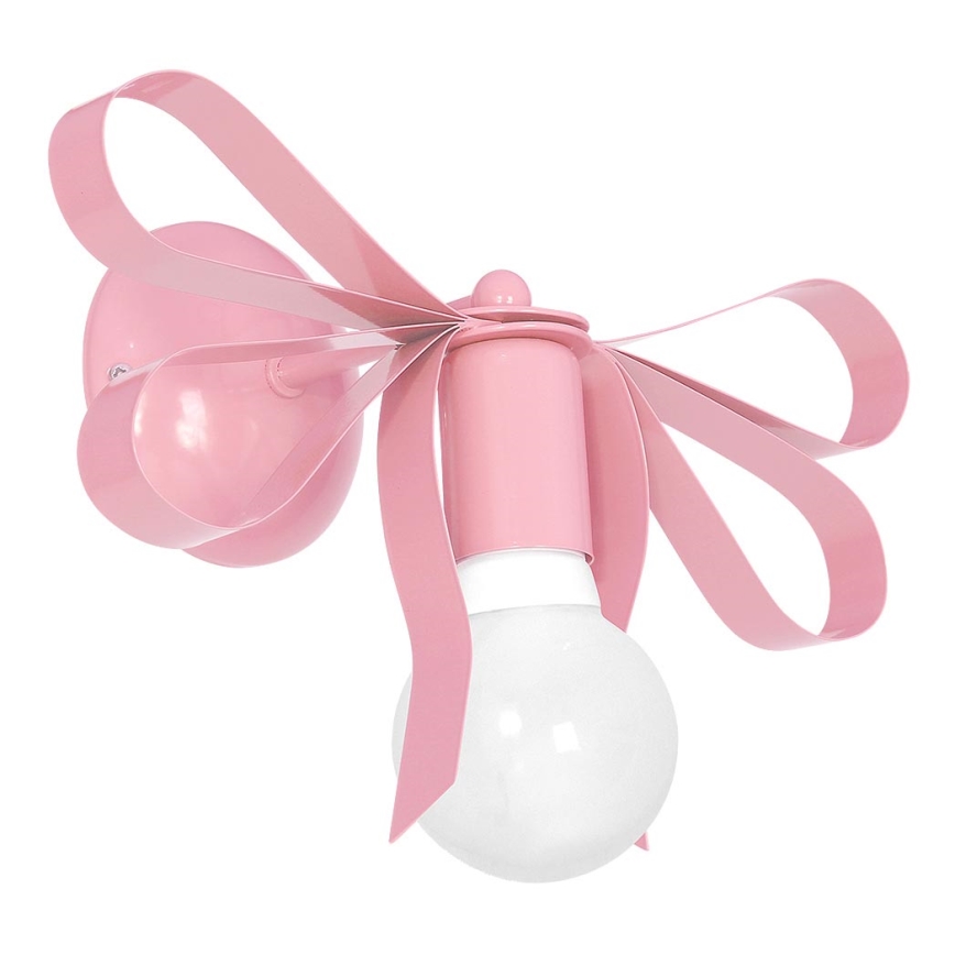 Luz de parede de criança NELA 1xE27/60W/230V luz rosa