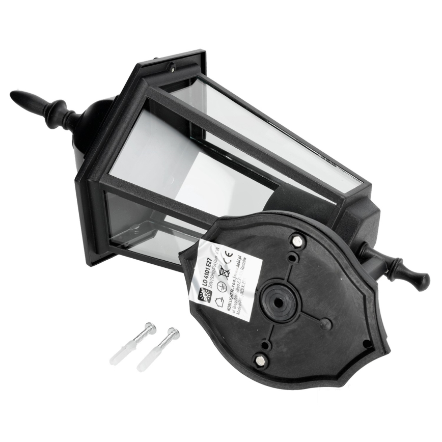 Luz de parede de exterior 1xE27/60W/230V IP44 preto antigo