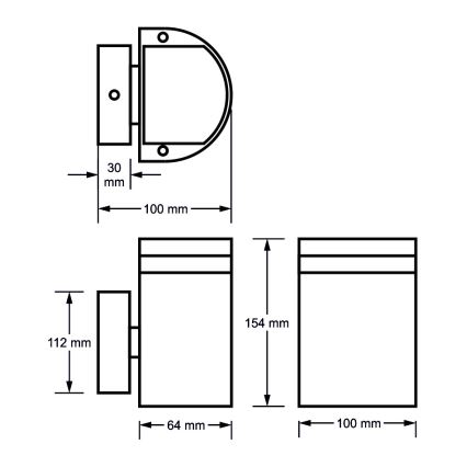 Luz de parede exterior KORTEK 1xGU10/30W/230V IP54 preto