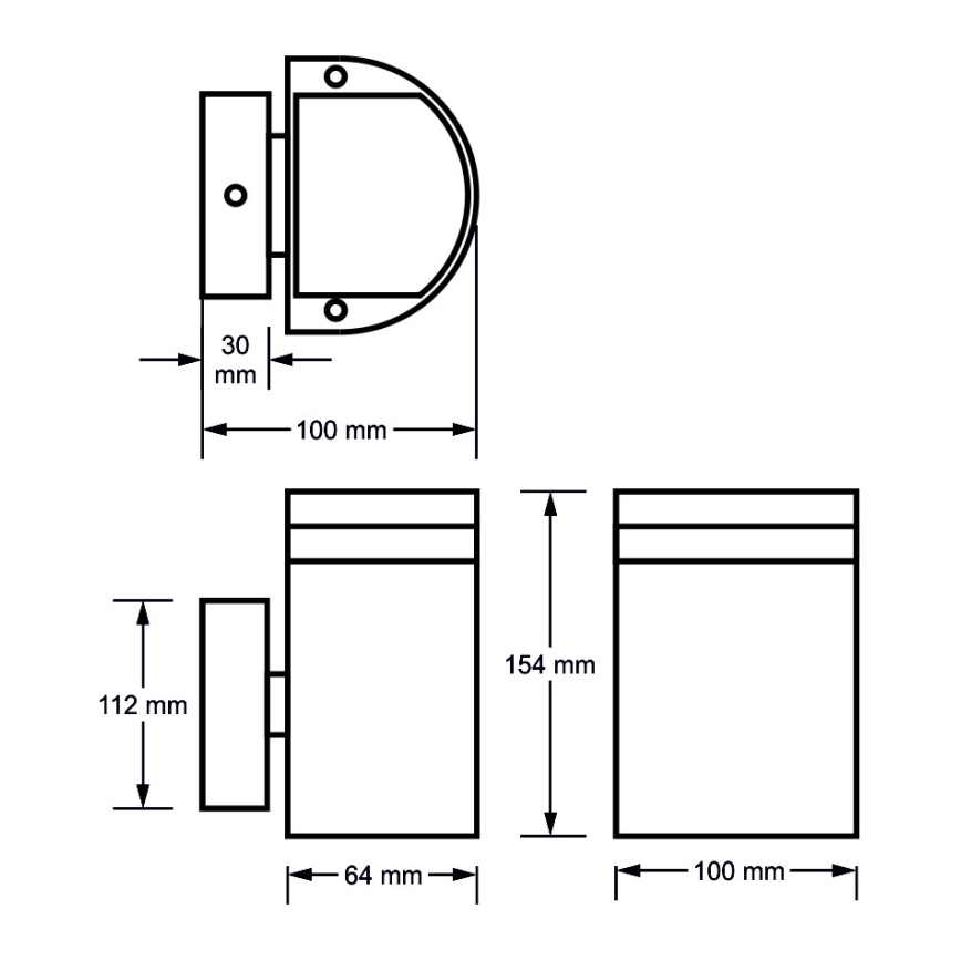 Luz de parede exterior KORTEK 1xGU10/30W/230V IP54 preto