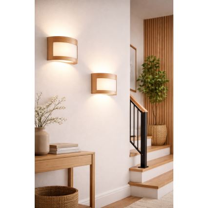 Luz de parede HALINA 1xE27/60W/230V carvalho