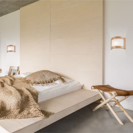 Luz de parede HALINA 1xE27/60W/230V carvalho