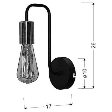 Luz de parede HERPE 1xE27/60W/230V