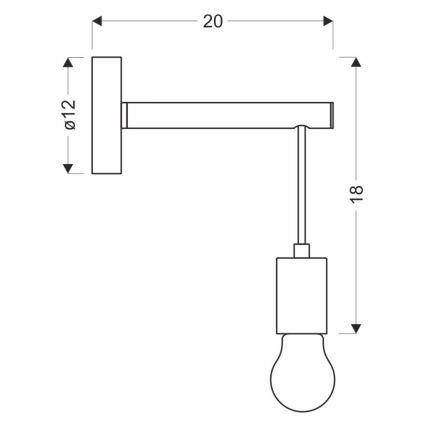 Luz de parede IZZY 1xE27/60W/230V