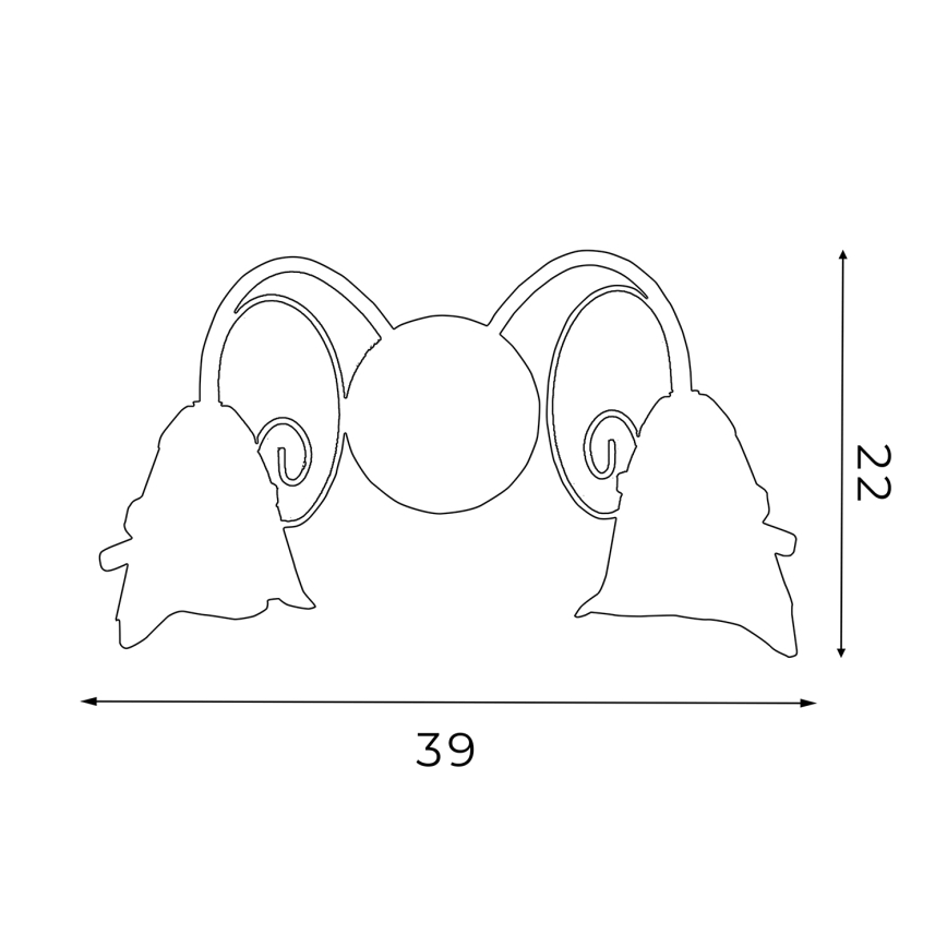 Luz de parede KOKARDA 2xE14/60W/230V