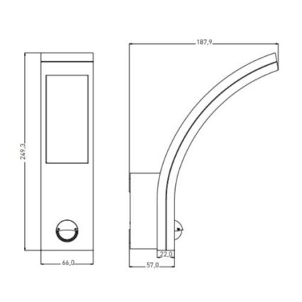 Luz de parede LED de exterior com sensor LED/10W/230V IP54