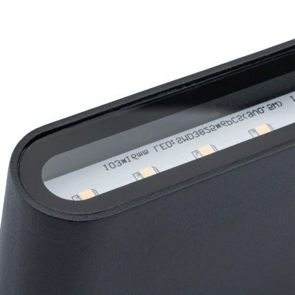 Luz de parede LED de exterior FLOW 2xLED/3W/230V IP54 preto antigo