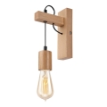 Luz de parede LEON 1xE27/60W/230V carvalho