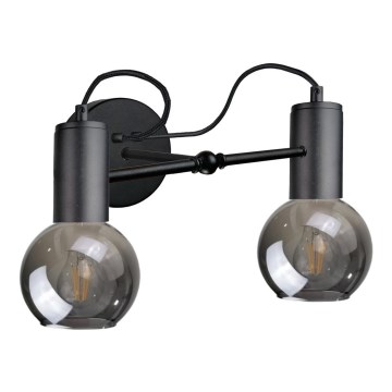 Luz de parede LIVA 2xE27/60W/230V preto antigo