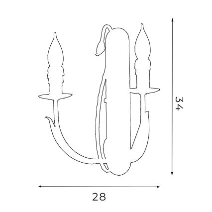 Luz de parede LOARA 2xE14/60W/230V