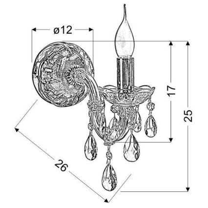 Luz de parede MARIA TERESA 1xE14/40W/230V