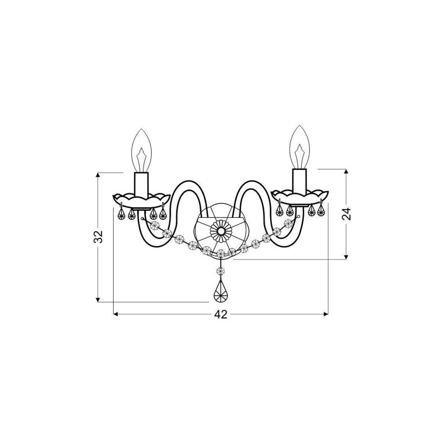 Luz de parede MARIA TERESA 2xE14/40W/230V