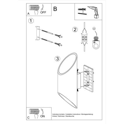 Luz de parede PENNE 30 1xG9/40W/230V preto antigo