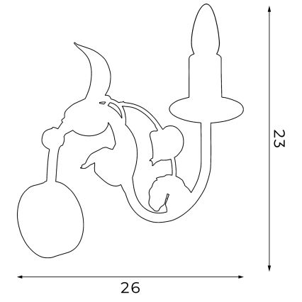 Luz de parede ROSE 1xE14/60W/230V