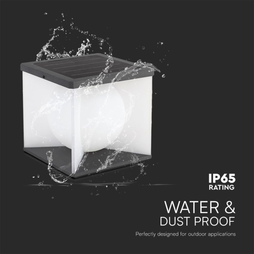 Luminária de parede solar LED dimmerizável LED/3W/3,7V IP65 3000K 2600 mAh + controlo remoto