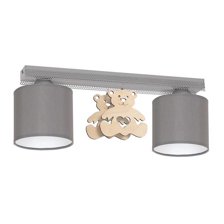 Luz de teto de criança BEAR 2xE27/60W/230V