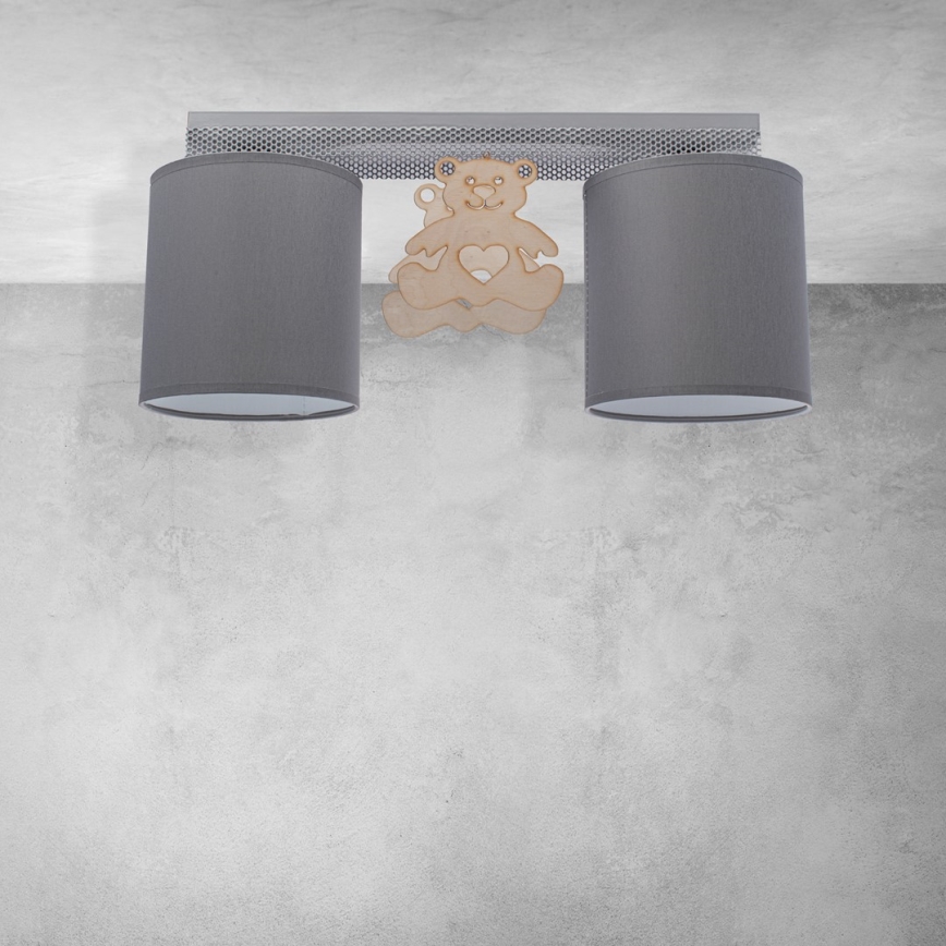 Luz de teto de criança BEAR 2xE27/60W/230V