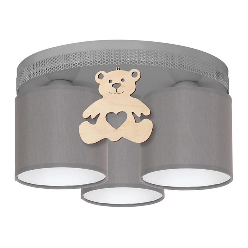 Luz de teto de criança BEAR 3xE27/60W/230V