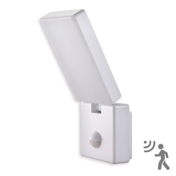 Luz de Teto Faro B PIR - Luz de inundação LED com um sensor FARO LED/15W/230V IP65 branco