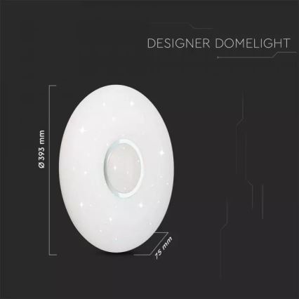 Luz de teto fosca LED com controlo remoto LED/40W/230V diâmetro 39,3cm