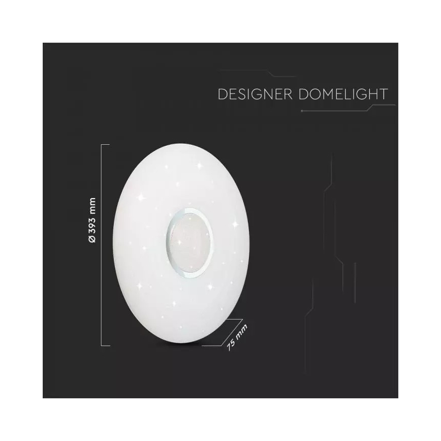 Luz de teto fosca LED com controlo remoto LED/40W/230V diâmetro 39,3cm