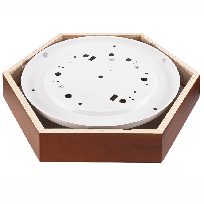 Luz de teto HEX 2xE27/60W/230V diâmetro 43 cm pinho castanho