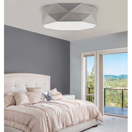 Luz de teto KANTOOR 4xE27/60W/230V cinzento