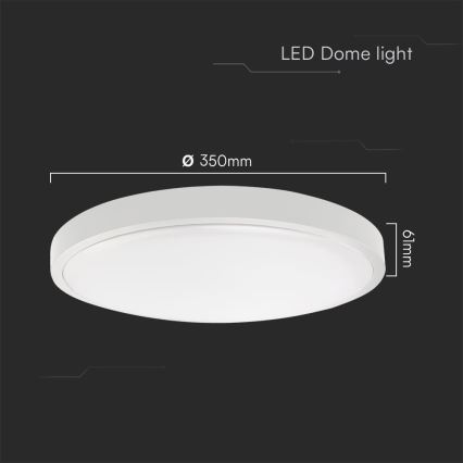 Luminária de teto LED para banheiro SAMSUNG CHIP LED/36W/230V IP44 6500K diâmetro 35 cm branco