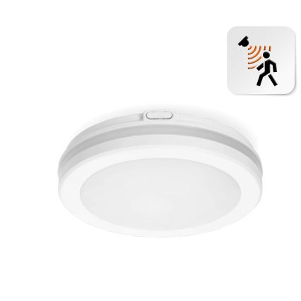 Luminária de teto LED para banheiro com sensor LED/12W/230V 3000/4000/6500K IP65 diâmetro 20 cm branca + controlo remoto