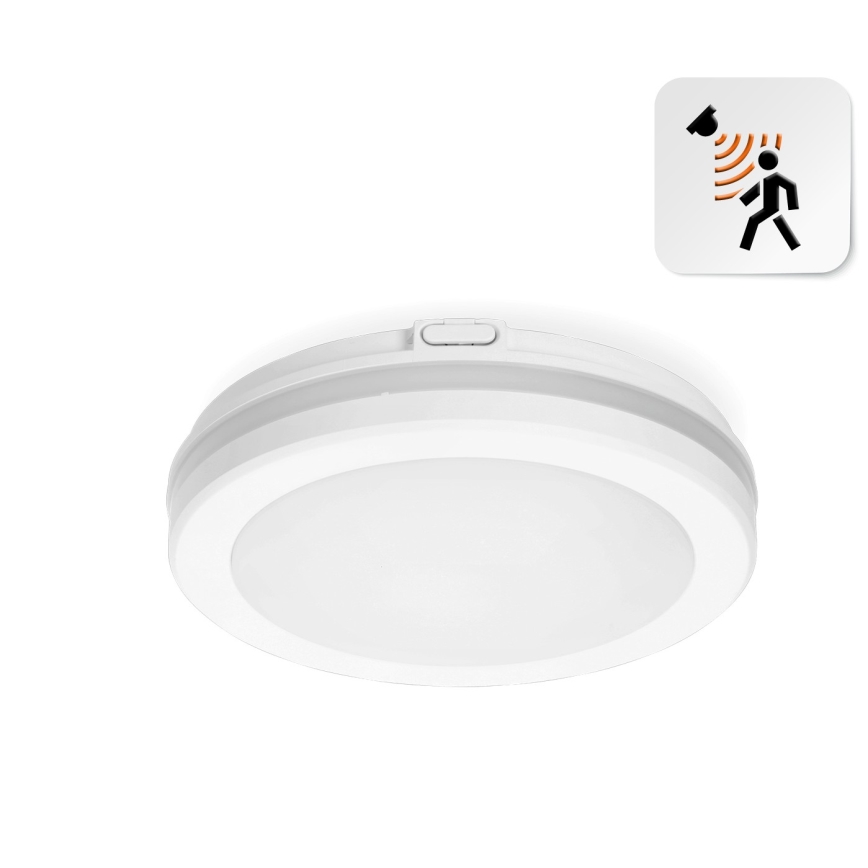 Luminária de teto LED para banheiro com sensor LED/12W/230V 3000/4000/6500K IP65 diâmetro 20 cm branca + controlo remoto
