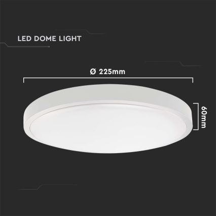 Luminária de teto LED para banheiro com sensor LED/18W/230V 4000K IP44 diâmetro 22,5 cm branca