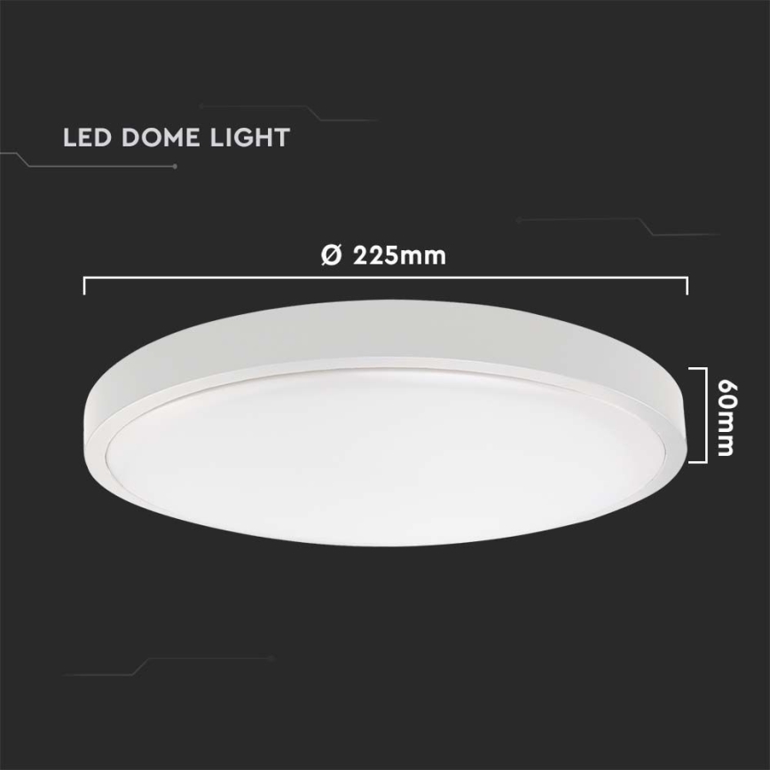 Luminária de teto LED para banheiro com sensor LED/18W/230V 4000K IP44 diâmetro 22,5 cm branca