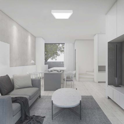 Luminária de teto LED para banheiro com sensor LED/24W/230V 4000K IP44 29,5x29,5 cm branca