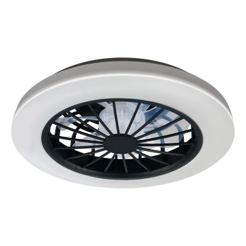 Luz de teto LED RGBW dimerizável com ventoinha GHANA LED/24W/230V 3000-6500K branco/preto + controlo remoto