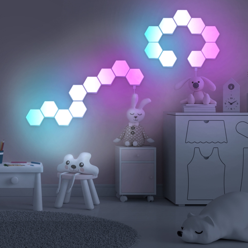 CONJUNTO 9x Luzes LED RGBW  decorativas de parede regulável MAYA LED/1W/230V + comando