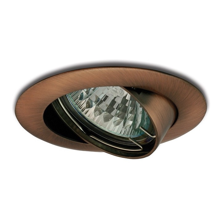 Luz embutida inclinável 1xGU5,3/50W/12V cobre