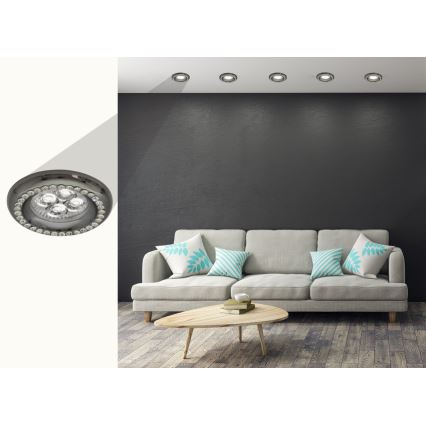 Luz embutida SOC 1xGU10/50W/230V preto