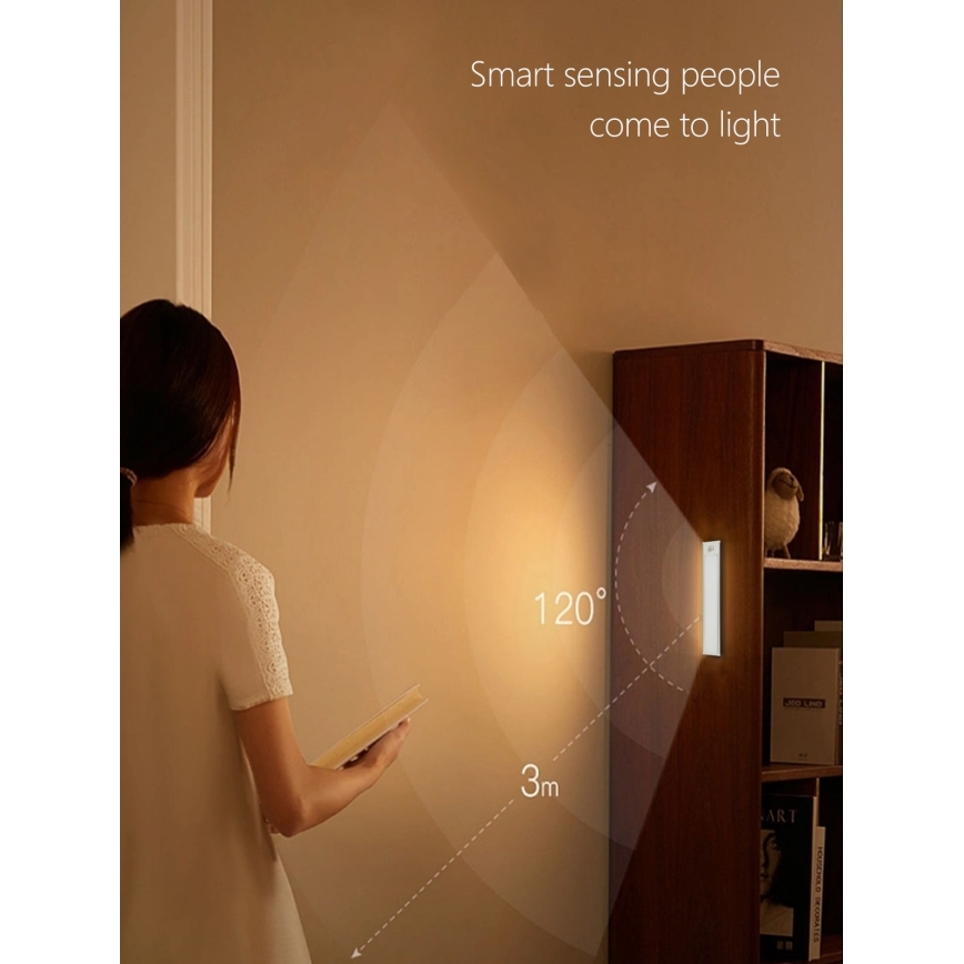 Luminária LED para armário CABINET-4 com sensor PIR LED/1,5W/230V 1100mAh 4000K