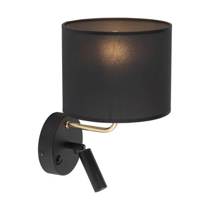Luminária Flexível LED RICHI 1xE27/15W/230V + LED/3W/230V preta