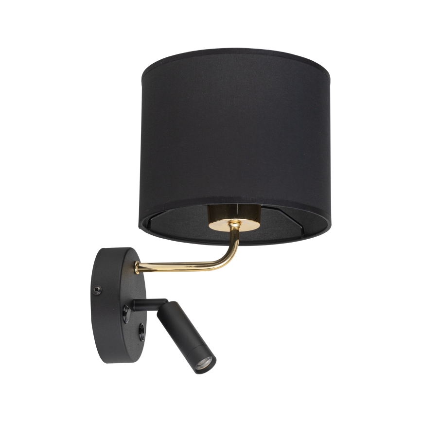 Luminária Flexível LED RICHI 1xE27/15W/230V + LED/3W/230V preta
