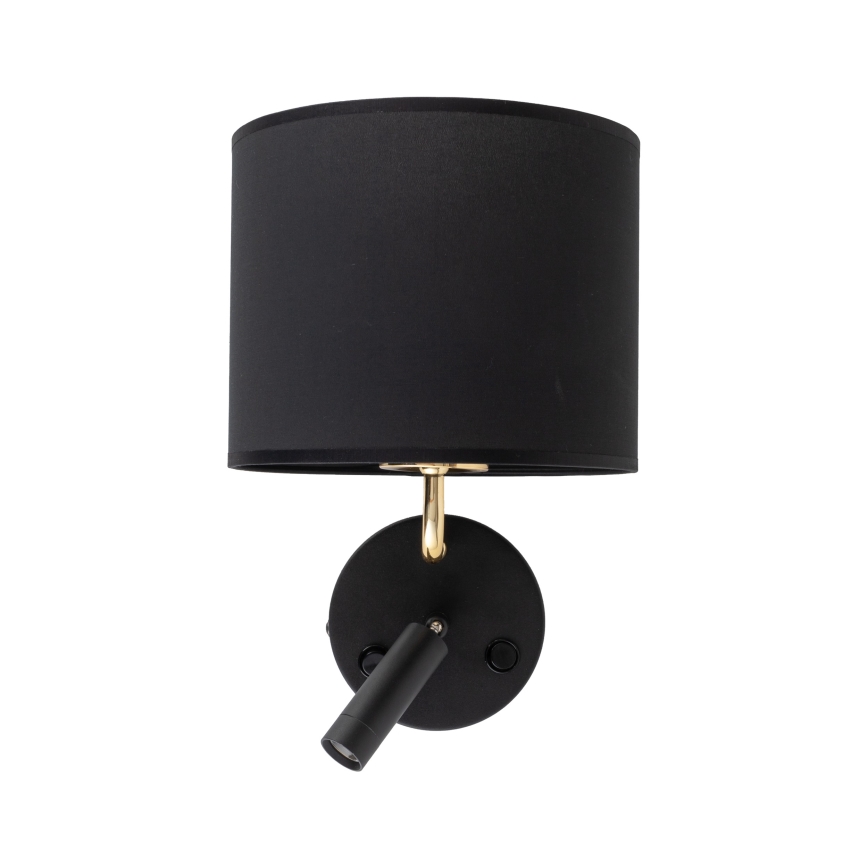 Luminária Flexível LED RICHI 1xE27/15W/230V + LED/3W/230V preta